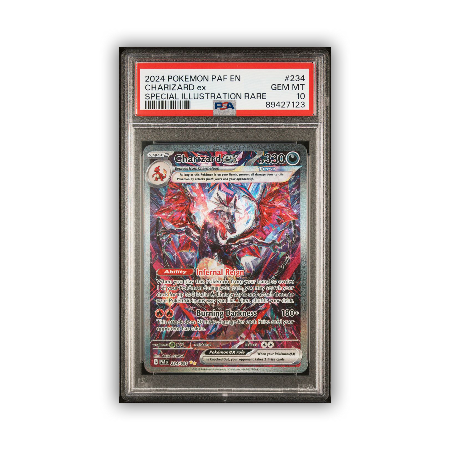 PSA 10 Charizard ex SIR - Paldean Fates 2024